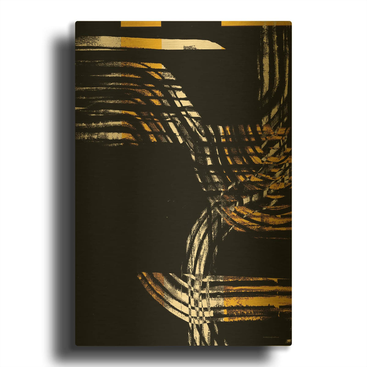 'Taxi Line at the Airport 2' By Kamdon Kreations Gold Metal Wall Art