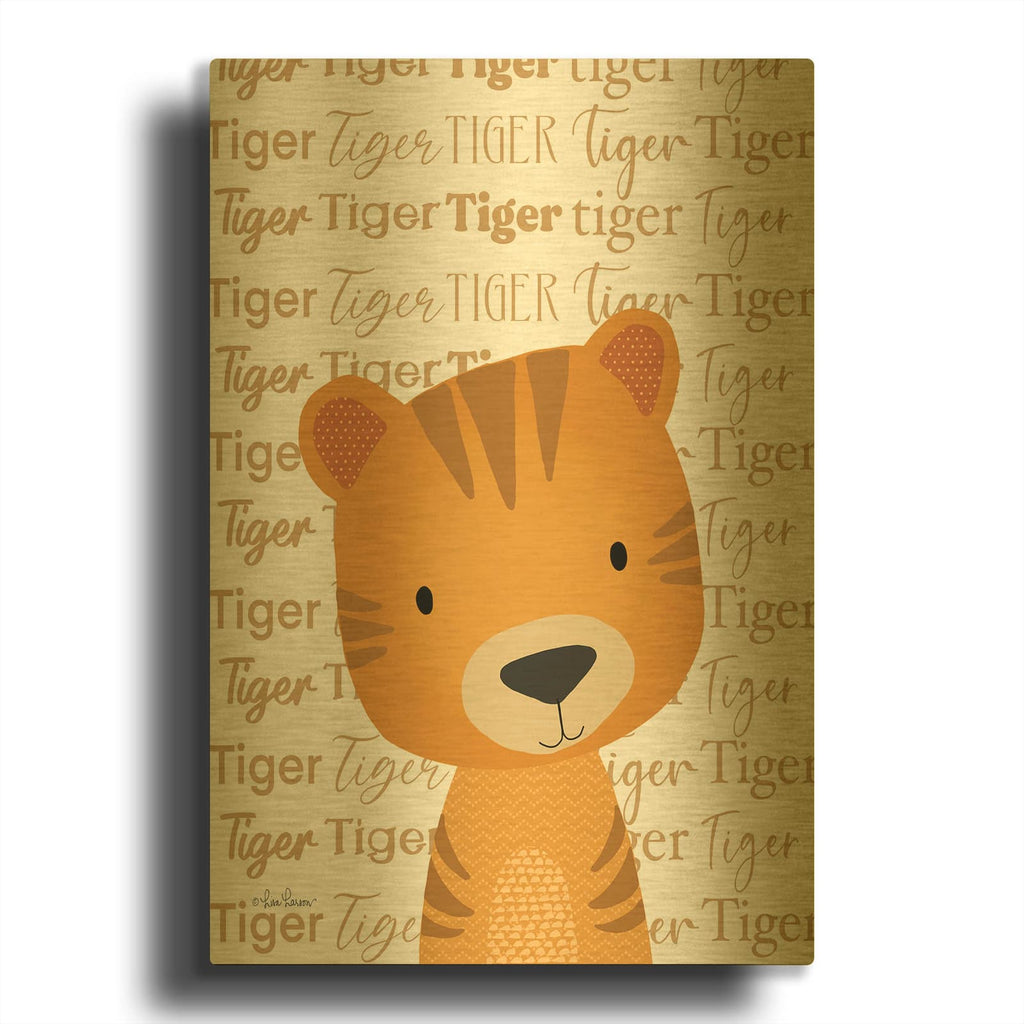'Baby Tiger' By Lisa Larson Gold Metal Wall Art