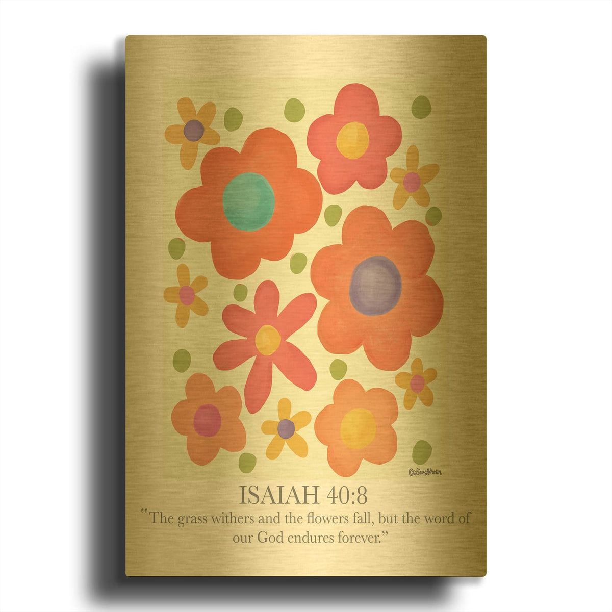'The Word of Our God' By Lisa Larson Gold Metal Wall Art