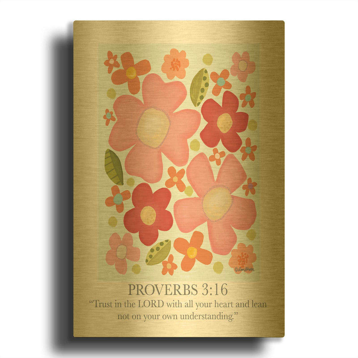 'Trust in the Lord' By Lisa Larson Gold Metal Wall Art