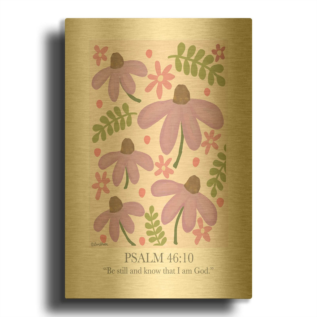 'Be Still and Know' By Lisa Larson Gold Metal Wall Art