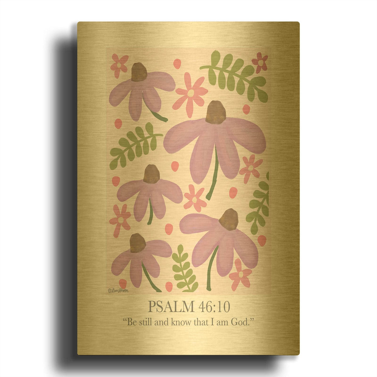 'Be Still and Know' By Lisa Larson Gold Metal Wall Art