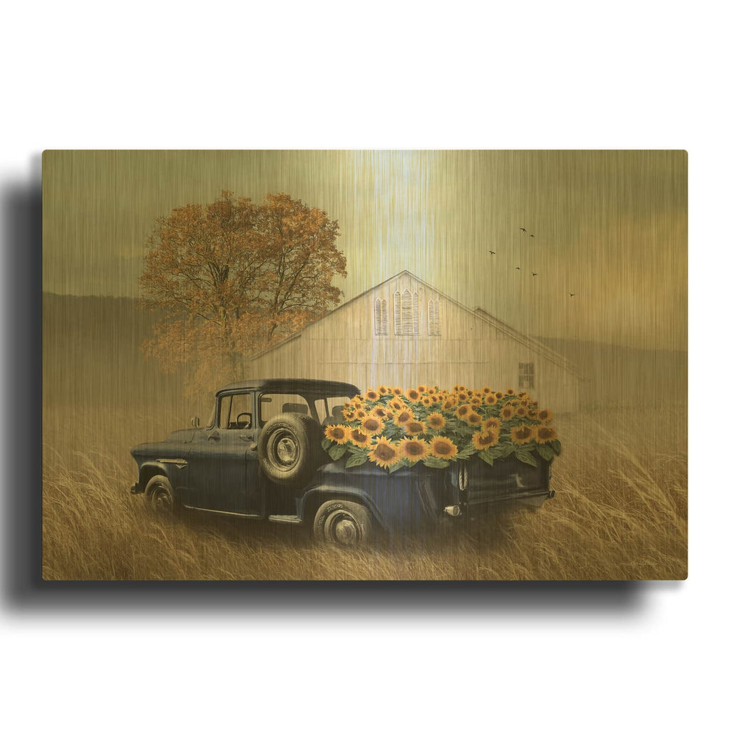 'Sunflower Harvest' By Lori Deiter Gold Metal Wall Art