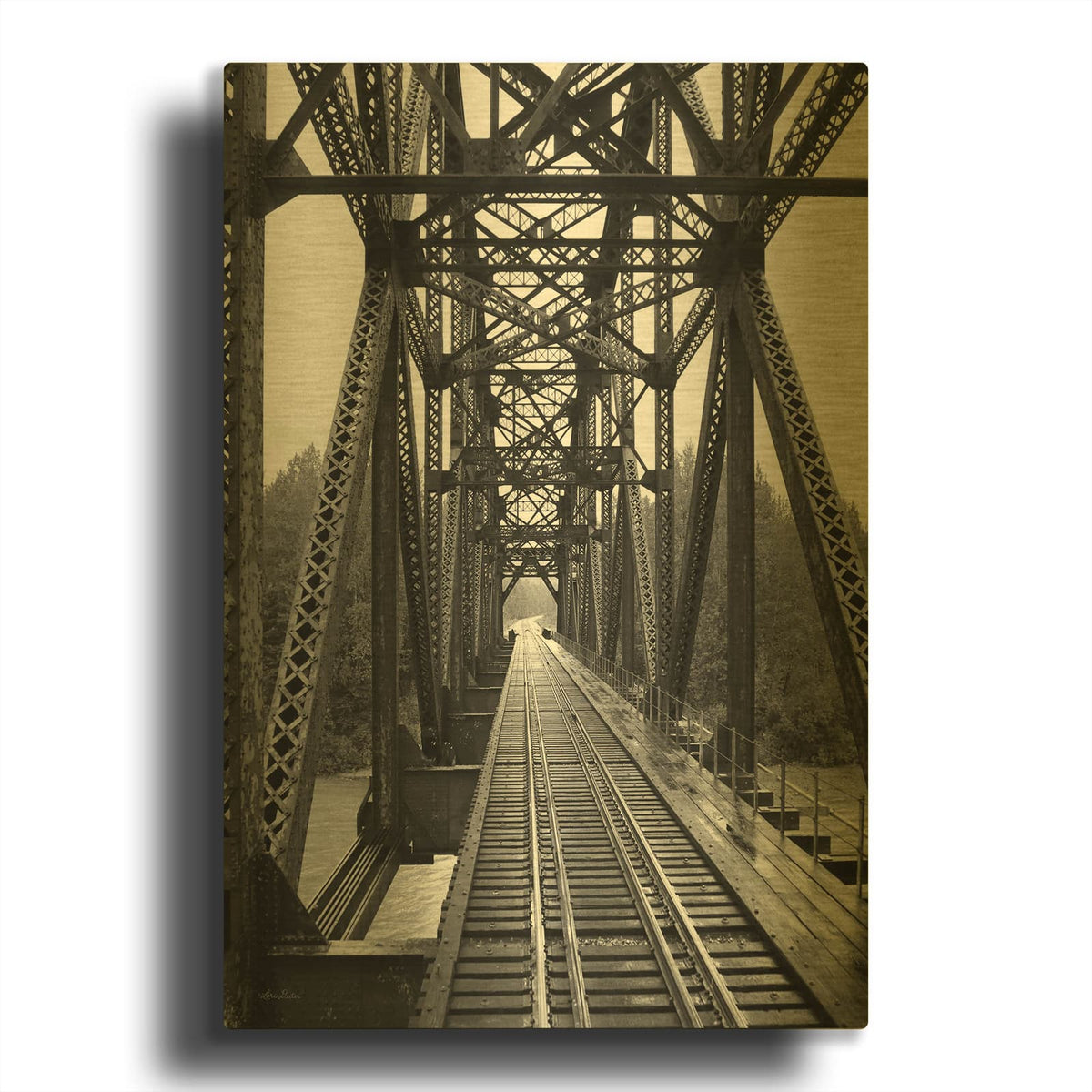 'The Alaskan Railroad' By Lori Deiter Gold Metal Wall Art