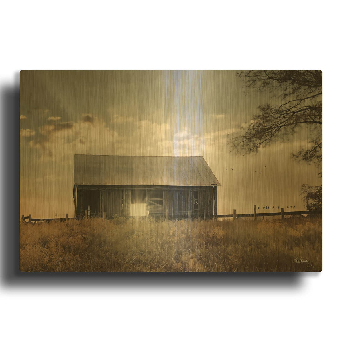 'Skyline Drive Sunrise' By Lori Deiter Gold Metal Wall Art