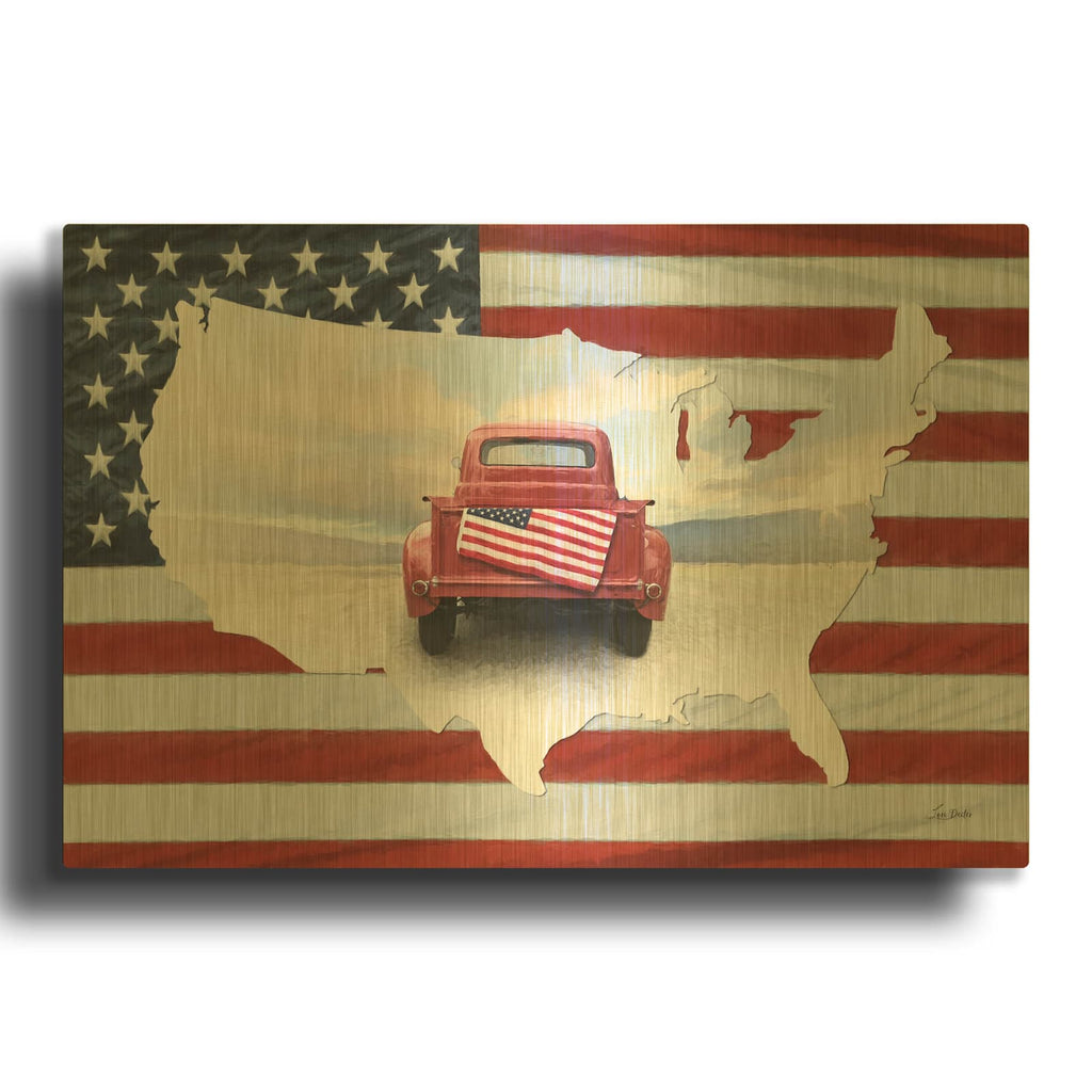 'American Pride II' By Lori Deiter Gold Metal Wall Art