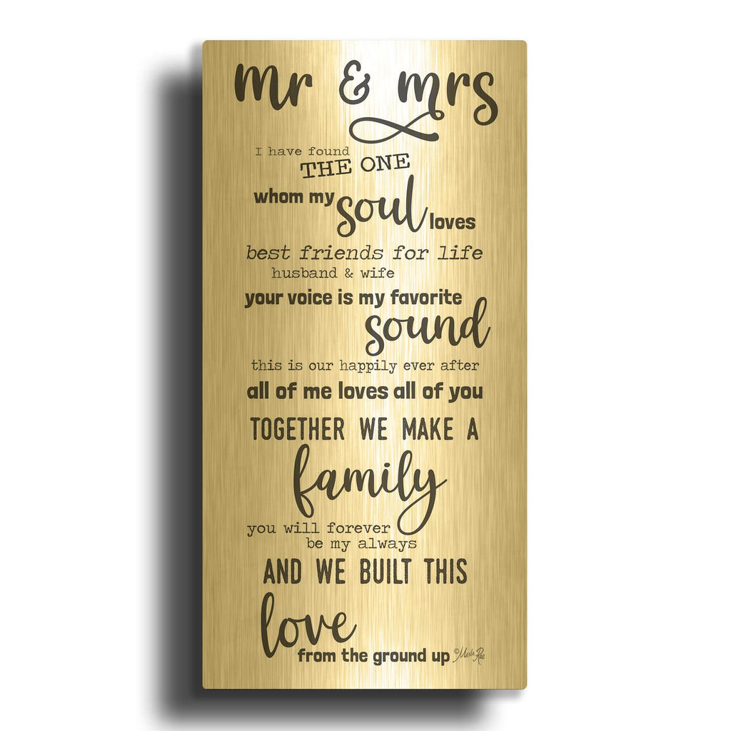 'Mr. & Mrs. Love Notes' By Marla Rae Gold Metal Wall Art