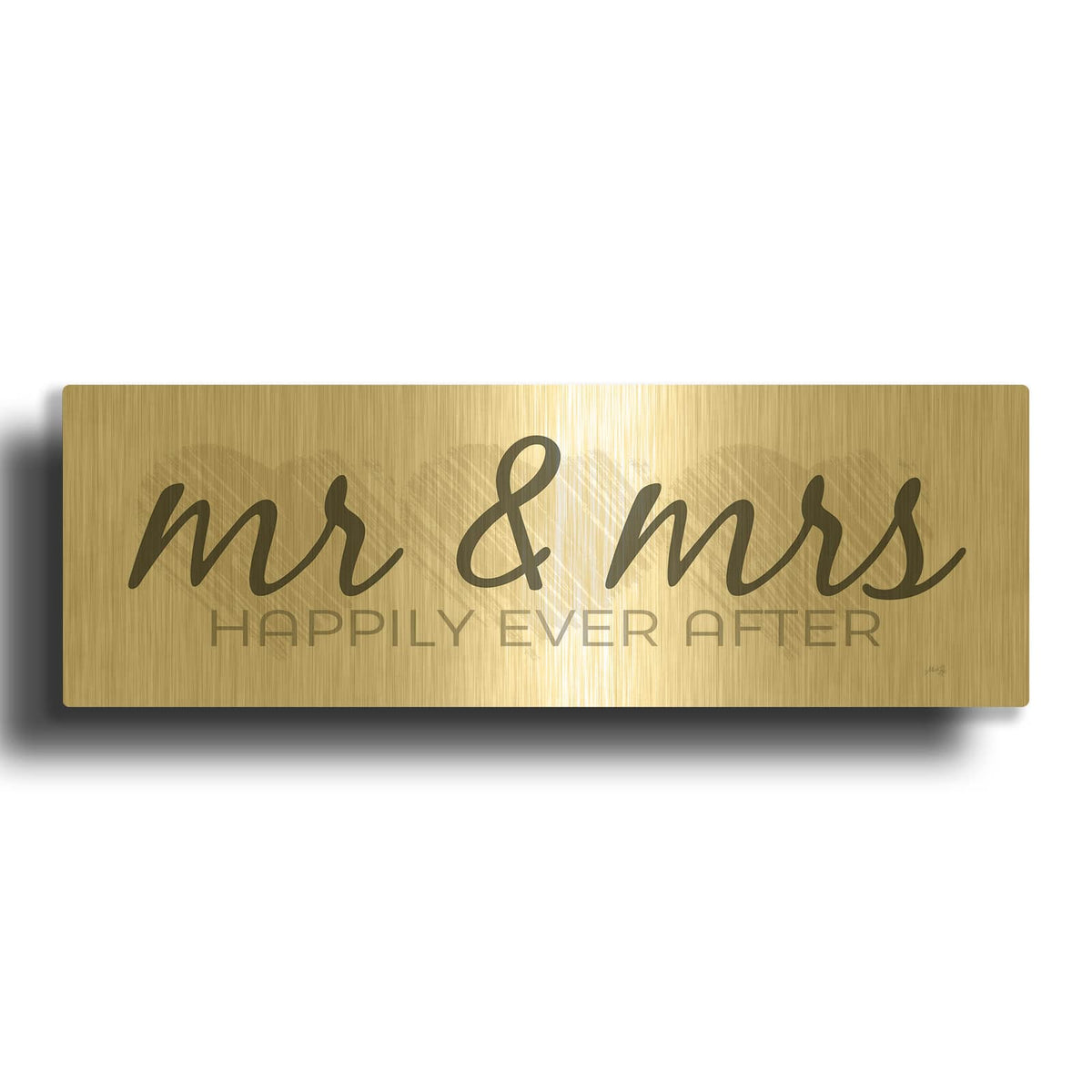 'Mr. & Mrs. Happily Ever After' By Marla Rae Gold Metal Wall Art