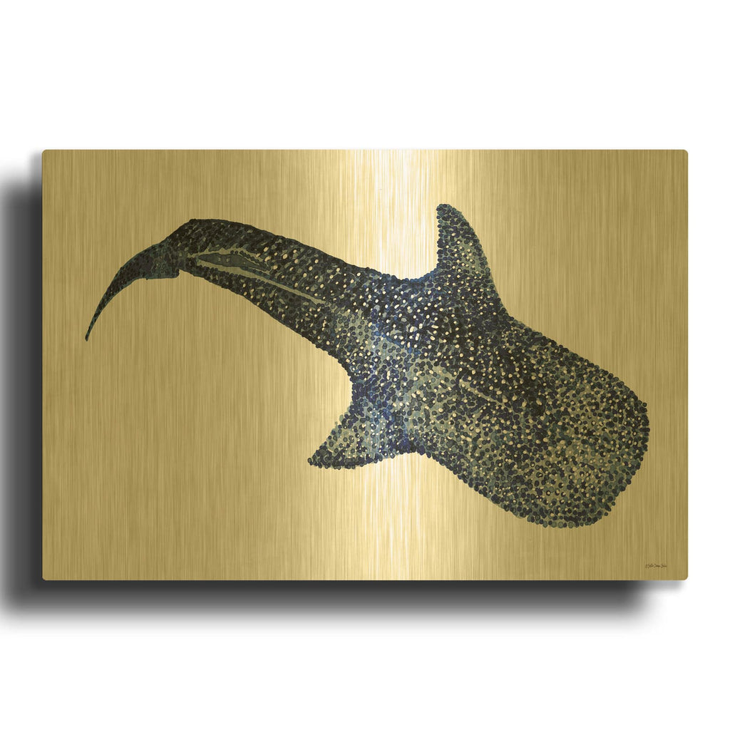 'Shark Whale 1' By Stellar Design Studio Gold Metal Wall Art