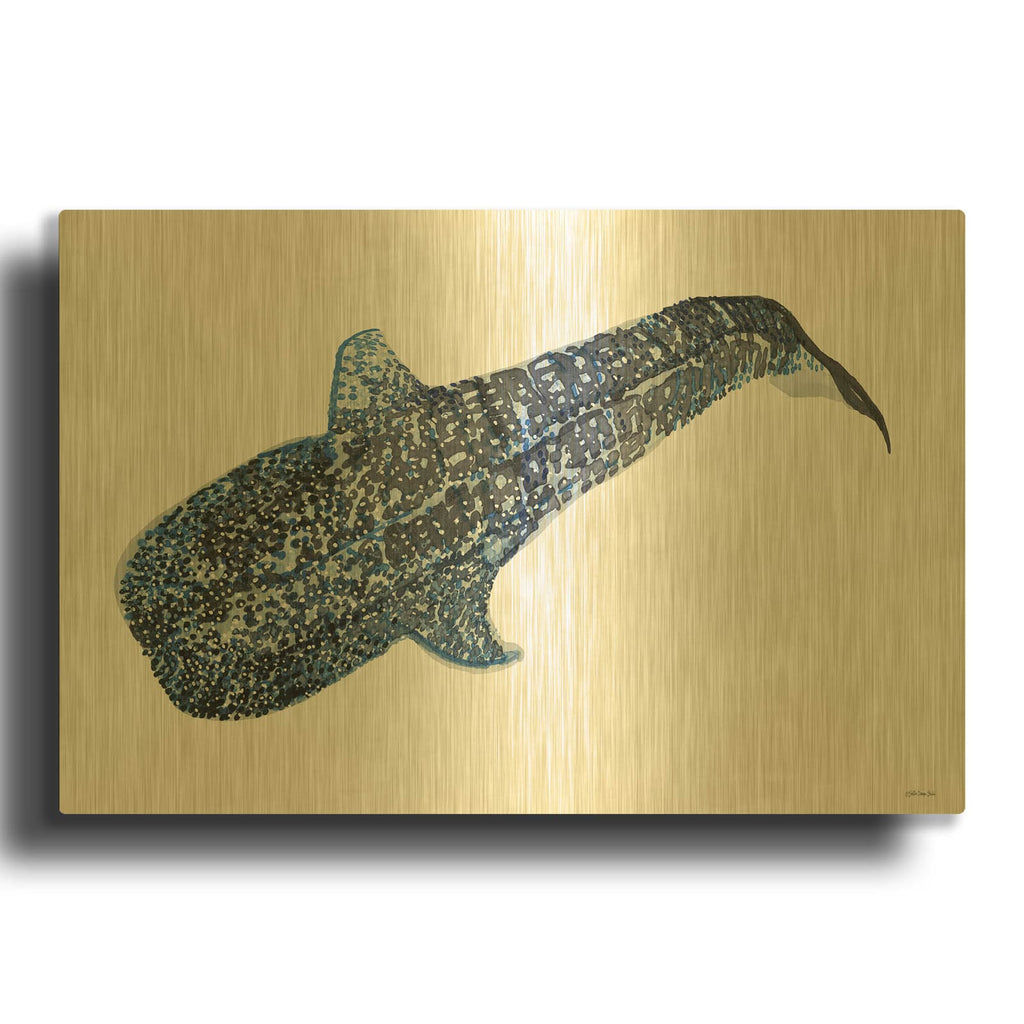 'Shark Whale 2' By Stellar Design Studio Gold Metal Wall Art