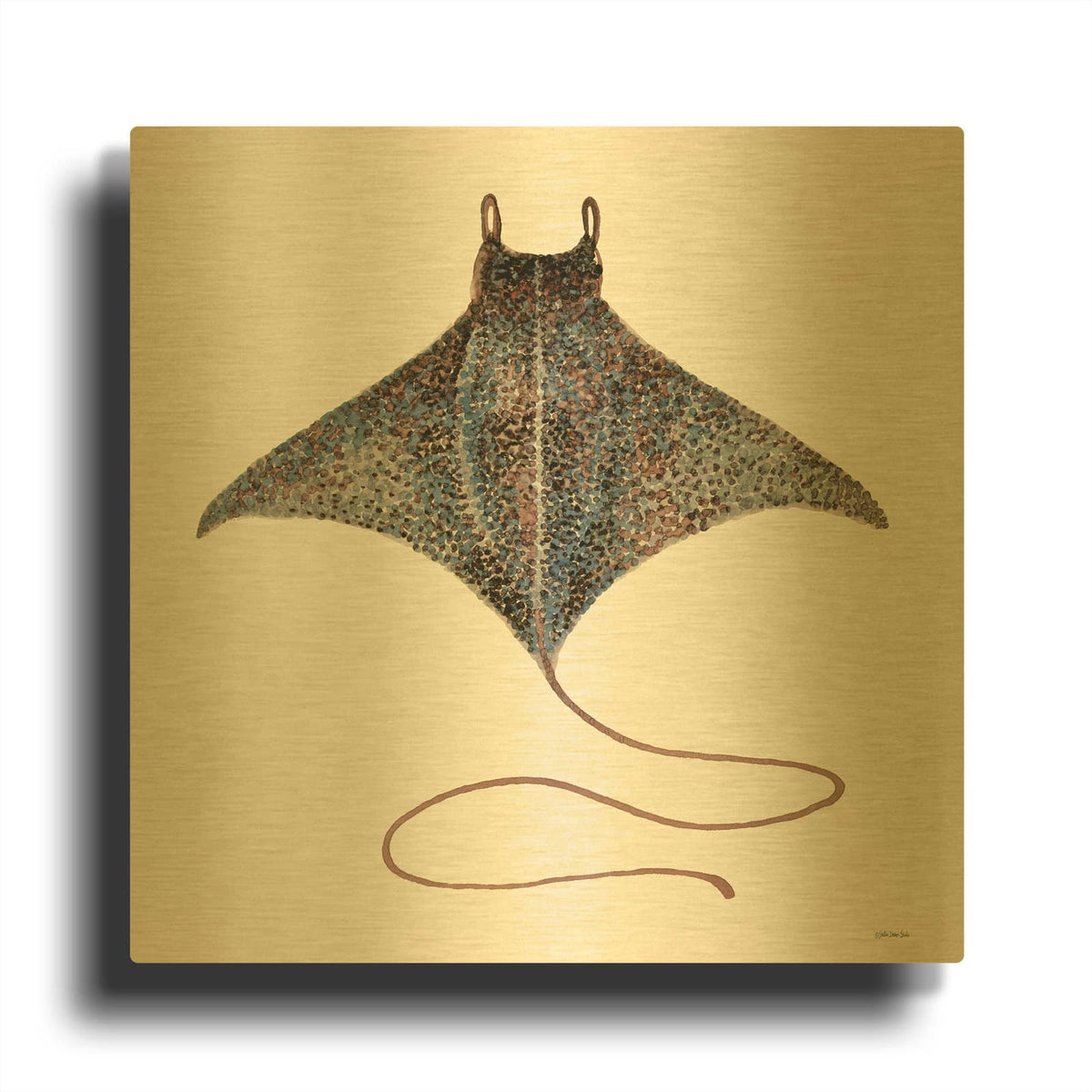 'Eagle Ray 2' By Stellar Design Studio Gold Metal Wall Art
