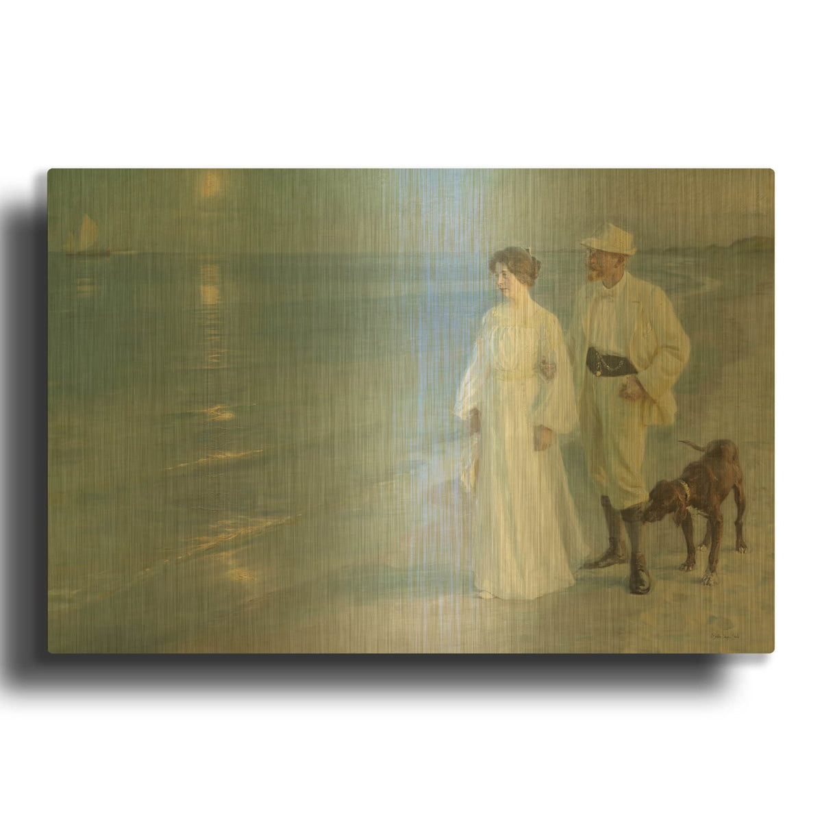 'Walk Along the Shore' By Stellar Design Studio Gold Metal Wall Art