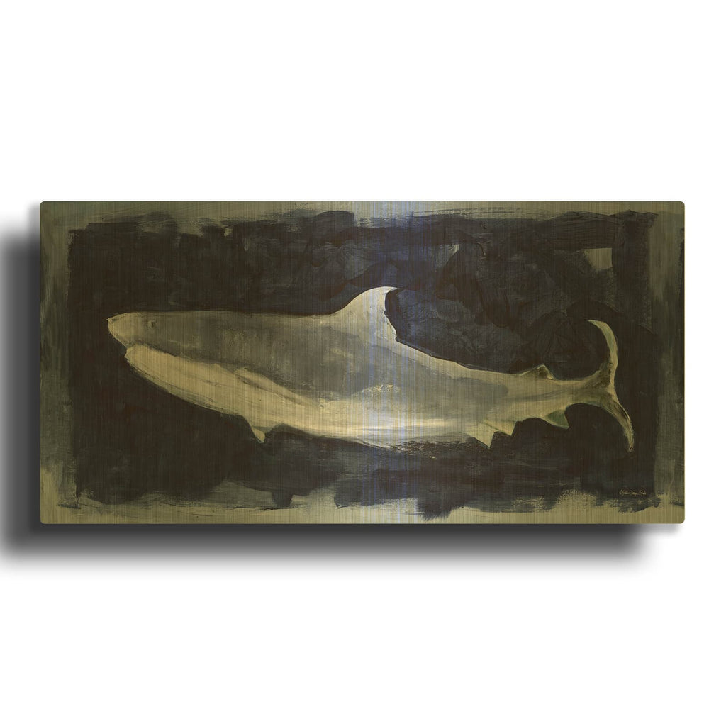 'Shark Swim 3' By Stellar Design Studio Gold Metal Wall Art