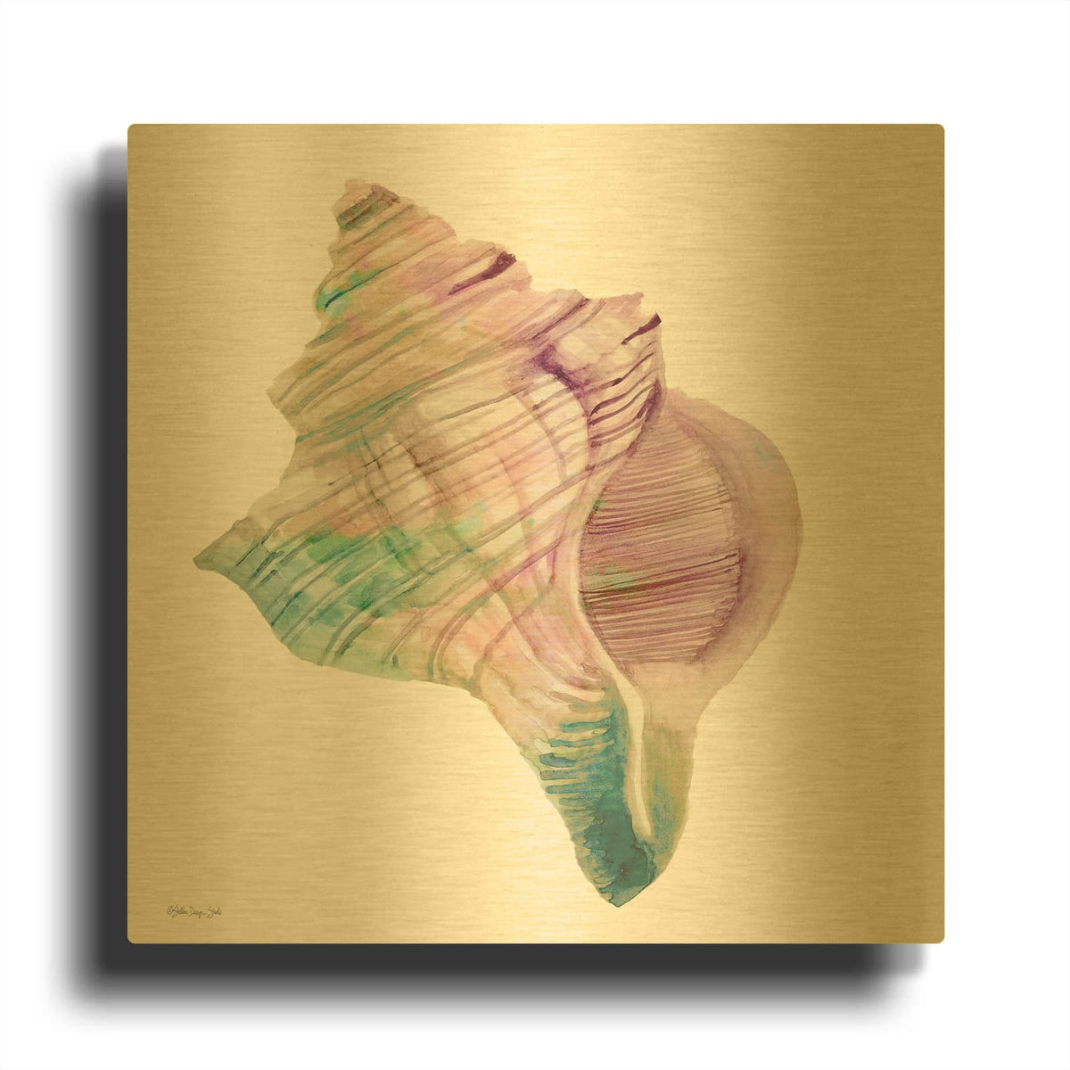 'Conch Shell' By Stellar Design Studio Gold Metal Wall Art