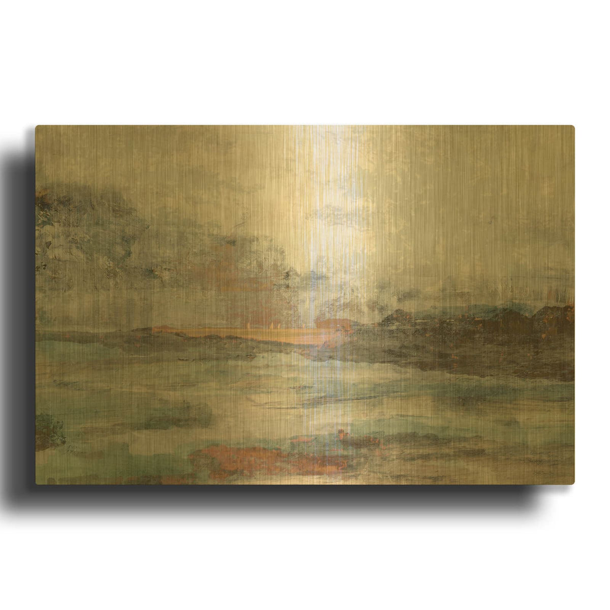 'Distant Tree Silhouette' By Stellar Design Studio Gold Metal Wall Art