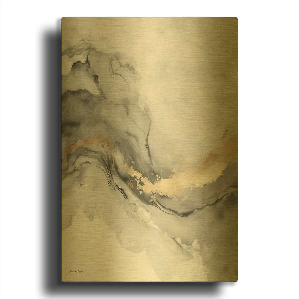 'Gray Art Marble I' By Seven Trees Design Gold Metal Wall Art