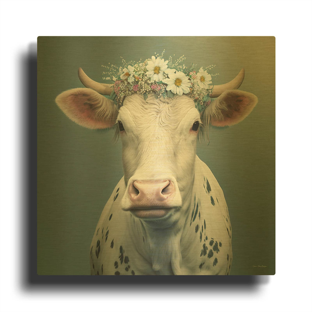 'Bovine Beauty' By Seven Trees Design Gold Metal Wall Art