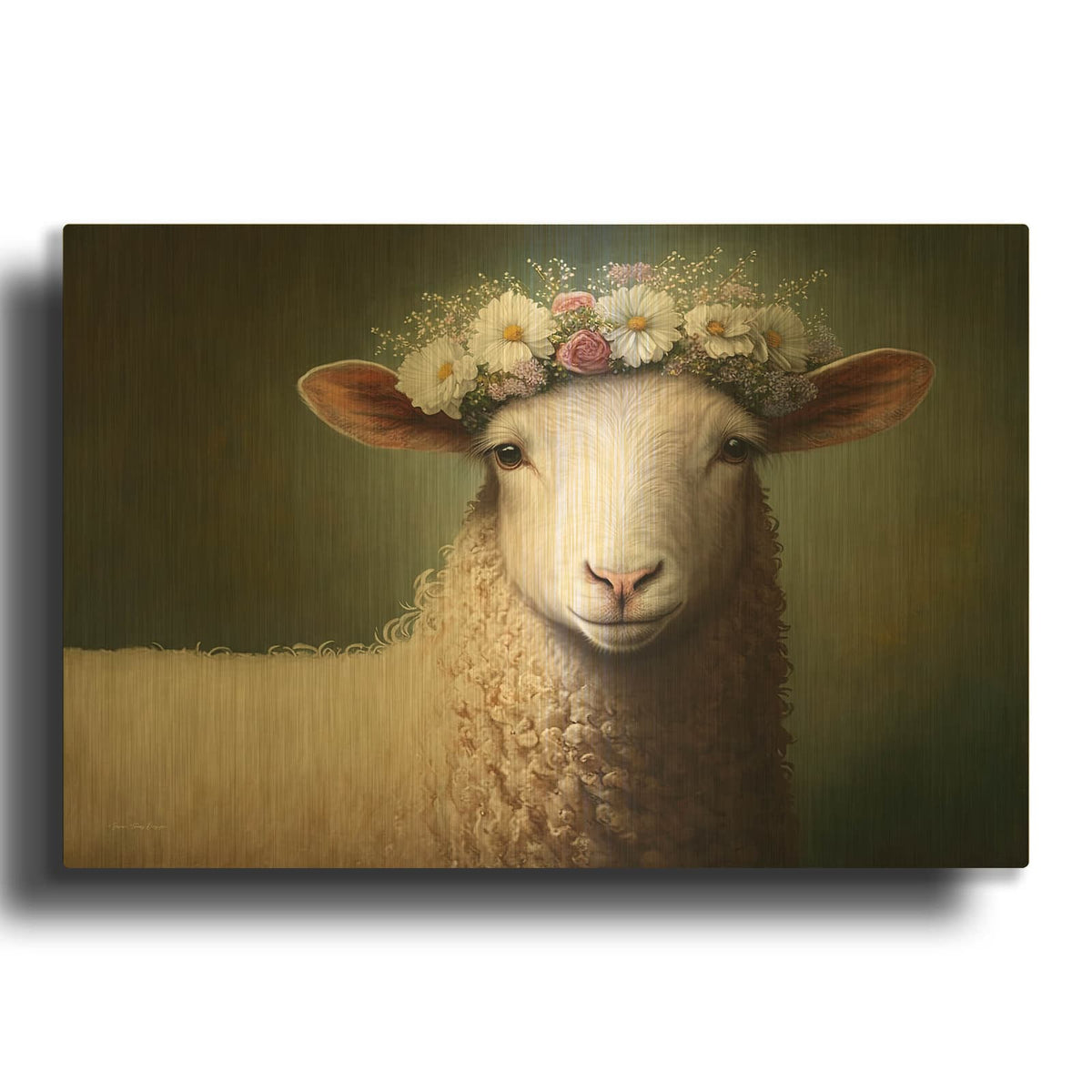 'Sheep Queen' By Seven Trees Design Gold Metal Wall Art