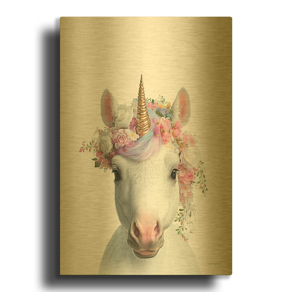 'The Mystic Unicorn' By Seven Trees Design Gold Metal Wall Art