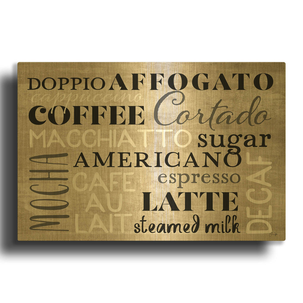 'Coffee Board' By Yass Naffas Designs Gold Metal Wall Art