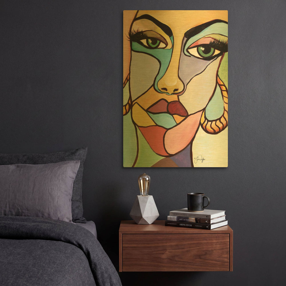 'Facets' By Yass Naffas Designs Gold Metal Wall Art