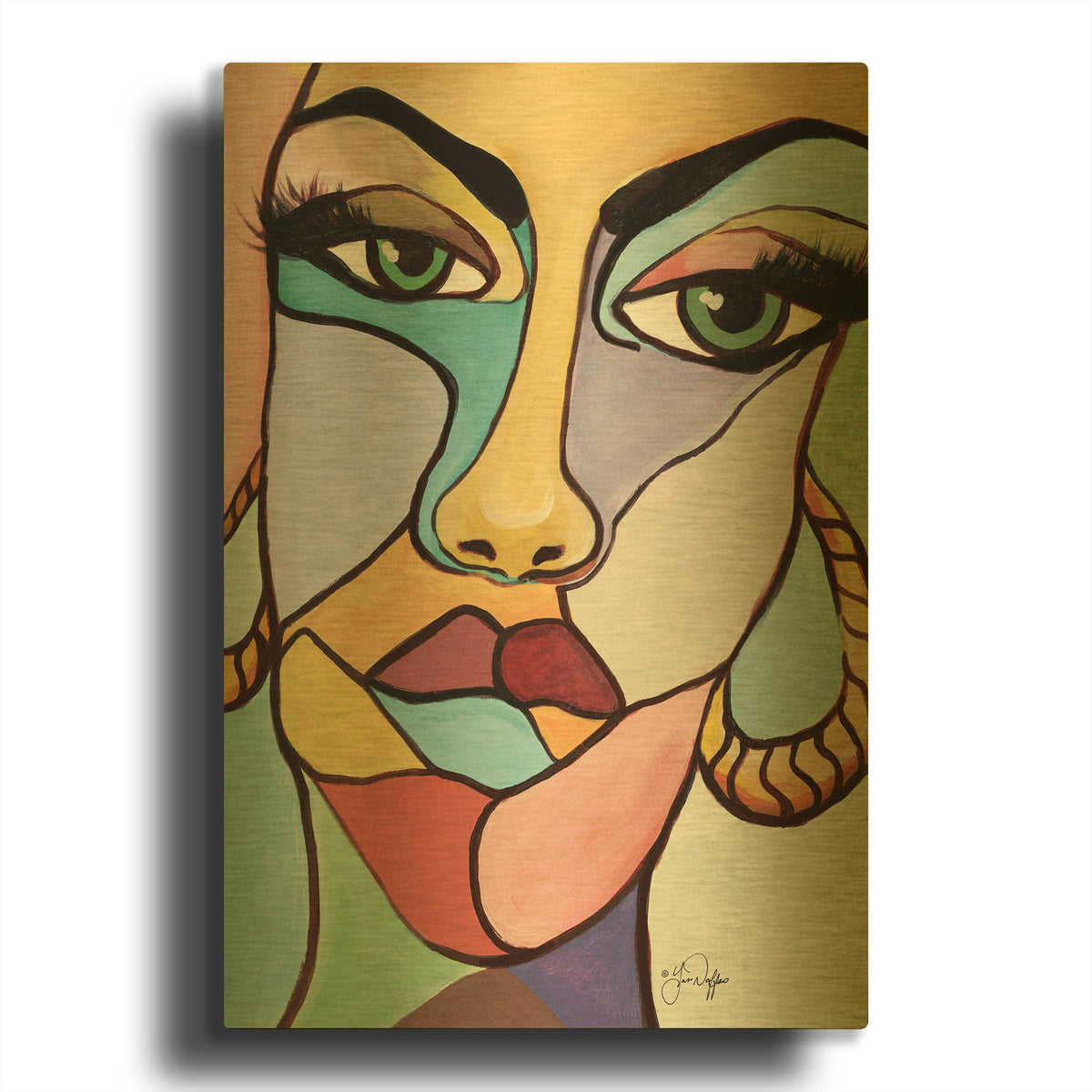 'Facets' By Yass Naffas Designs Gold Metal Wall Art