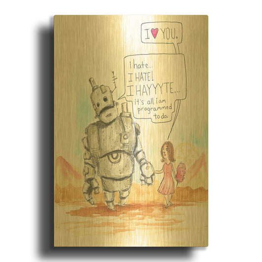 'I Hate' By Craig Snodgrass Gold Metal Wall Art