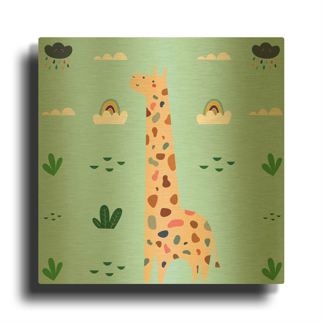 'Cute Girafe 2' By Luxe Gold Metal Wall Art