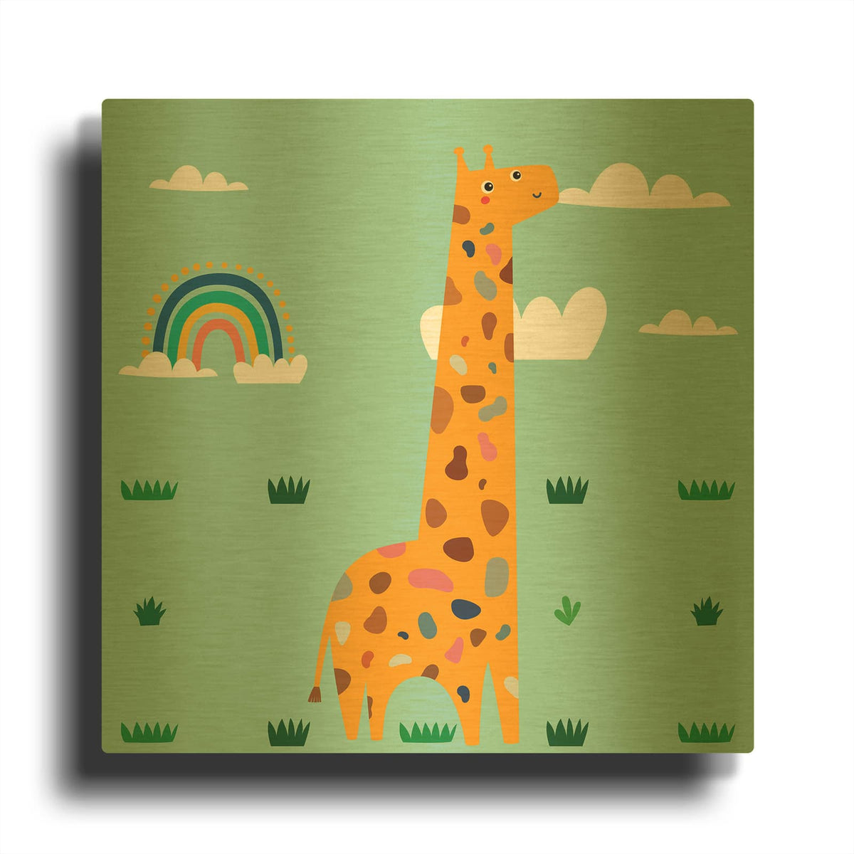 'Cute Girafe' By Luxe Gold Metal Wall Art