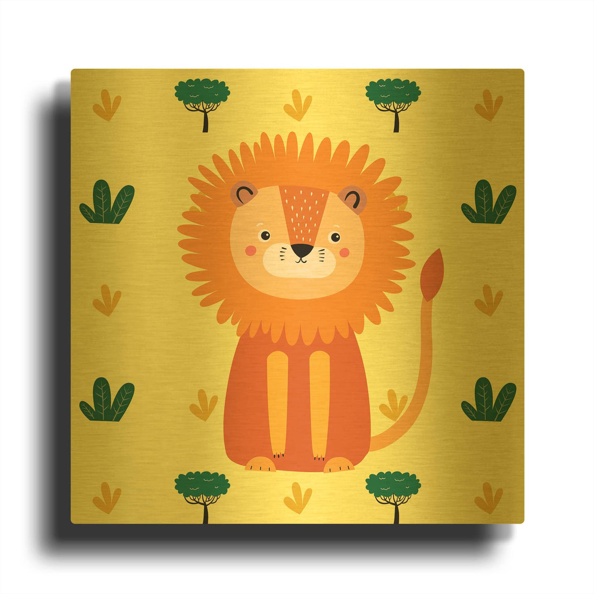'Cute Lion' By Luxe Gold Metal Wall Art