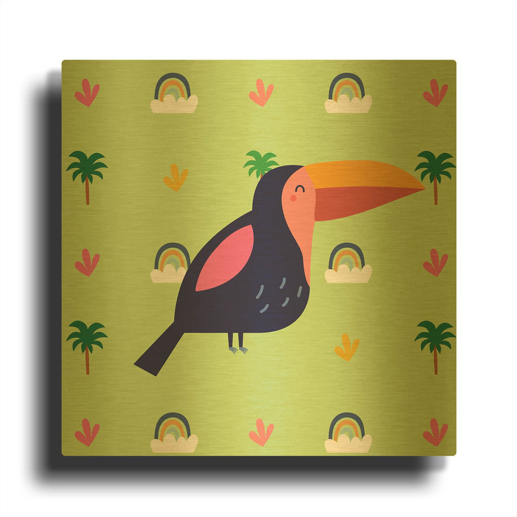 'Cute Tucan' By Luxe Gold Metal Wall Art