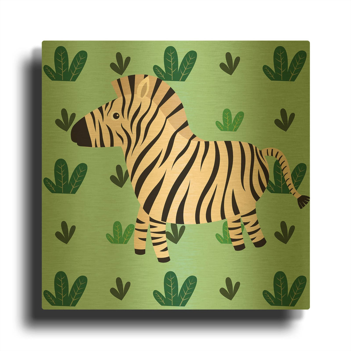 'Cute Zebra' By Luxe Gold Metal Wall Art