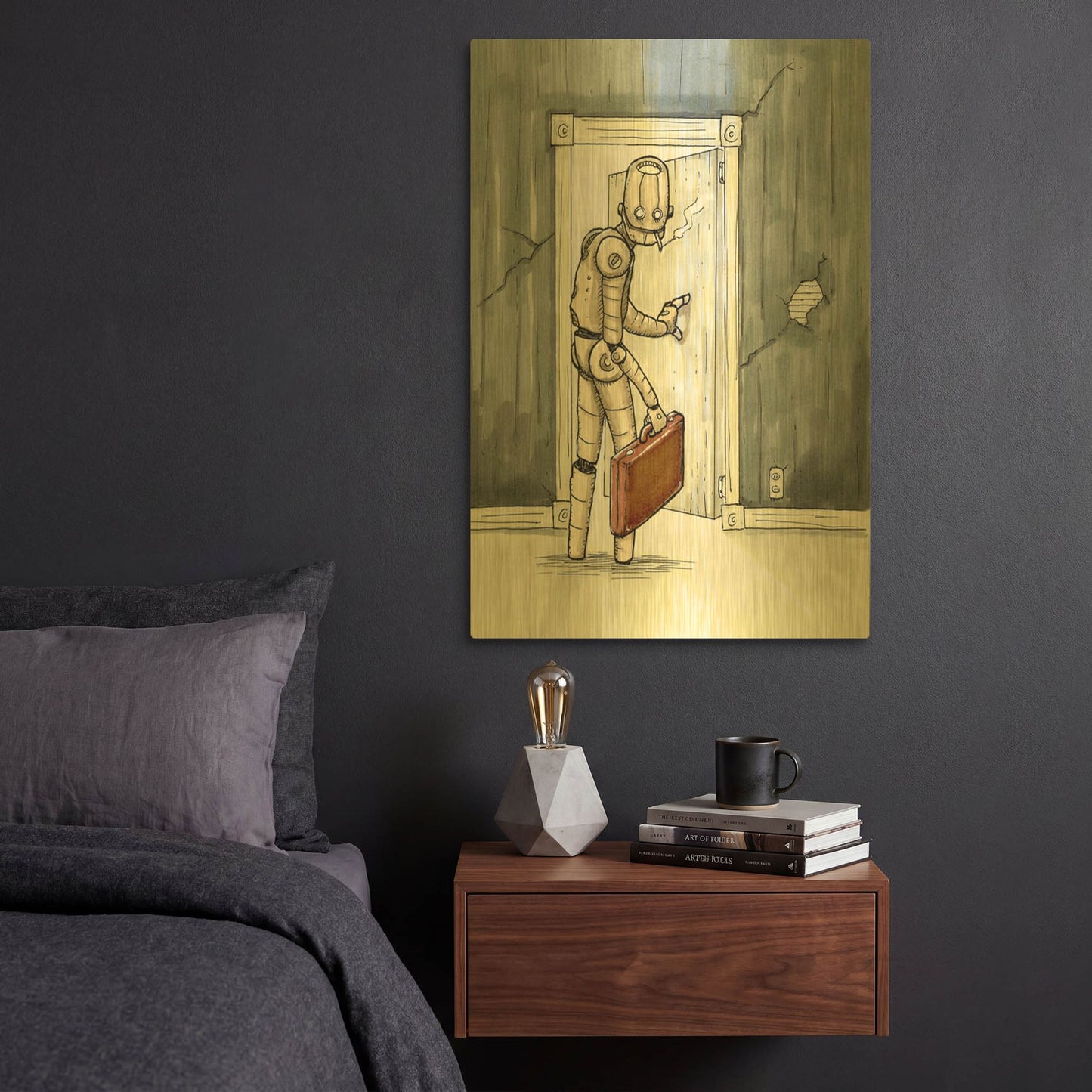 'Ill Be Back' By Craig Snodgrass Gold Metal Wall Art