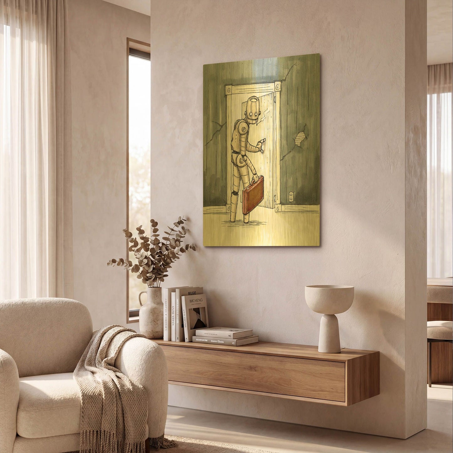 'Ill Be Back' By Craig Snodgrass Gold Metal Wall Art