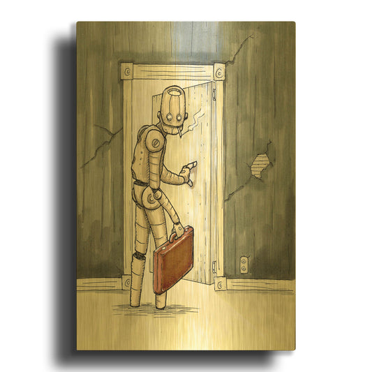 'Ill Be Back' By Craig Snodgrass Gold Metal Wall Art