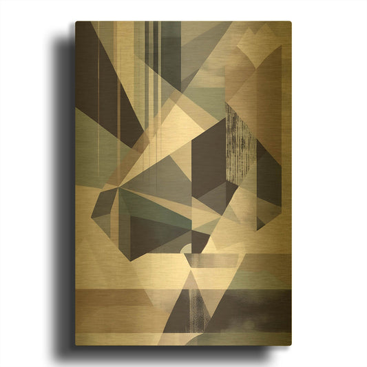 'Geometric 4' By Petals Prints Design Gold Metal Wall Art