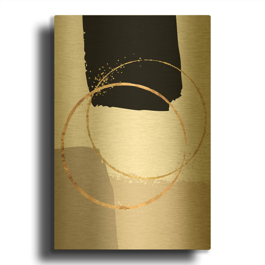 'Golden Abstract 10' By Petals Prints Design Gold Metal Wall Art