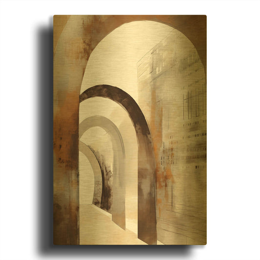 'Mid Century 2' By Petals Prints Design Gold Metal Wall Art