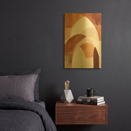 'Mid Century 4' By Petals Prints Design Gold Metal Wall Art