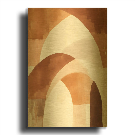'Mid Century 4' By Petals Prints Design Gold Metal Wall Art