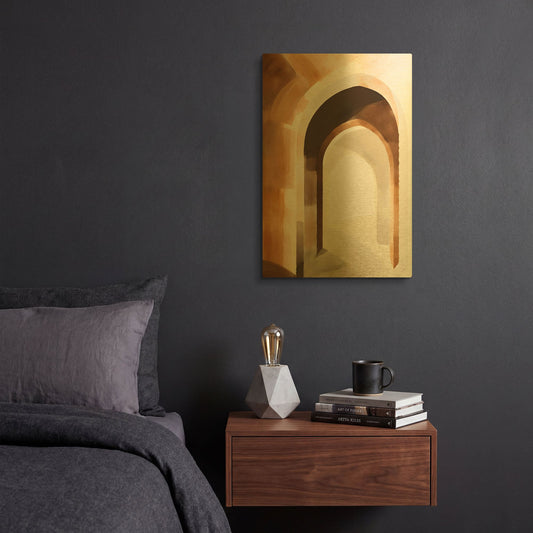 'Mid Century 6' By Petals Prints Design Gold Metal Wall Art