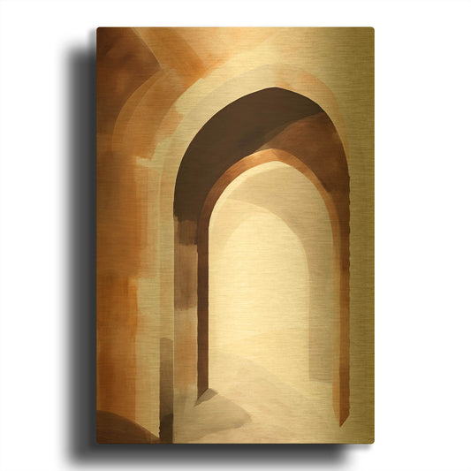 'Mid Century 6' By Petals Prints Design Gold Metal Wall Art