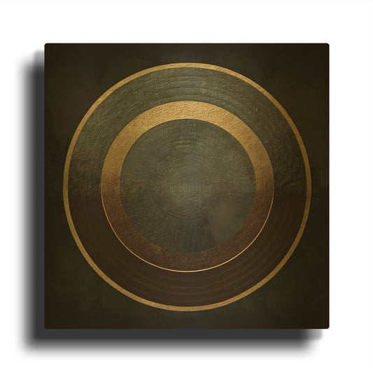 'Minimal Abstract Black 1' By Petals Prints Design Gold Metal Wall Art