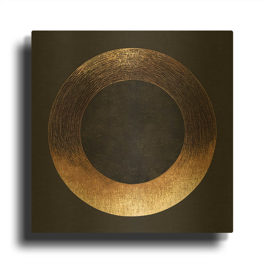 'Minimal Abstract Black 2' By Petals Prints Design Gold Metal Wall Art