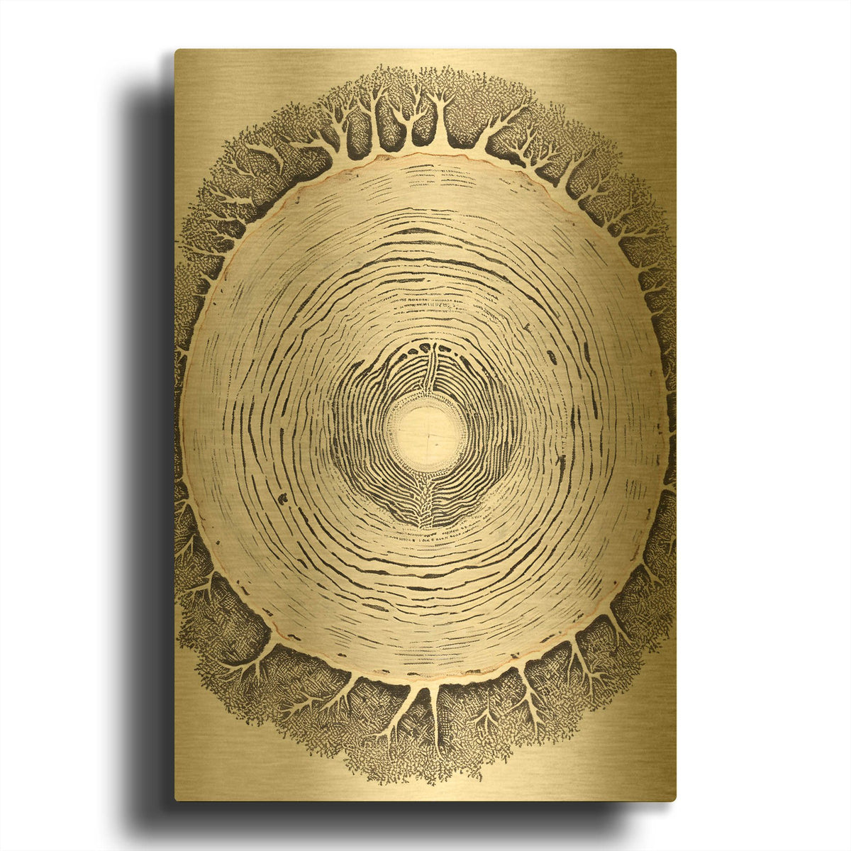 'Nature Inspired 1' By Petals Prints Design Gold Metal Wall Art