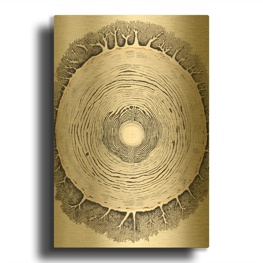 'Nature Inspired 1' By Petals Prints Design Gold Metal Wall Art