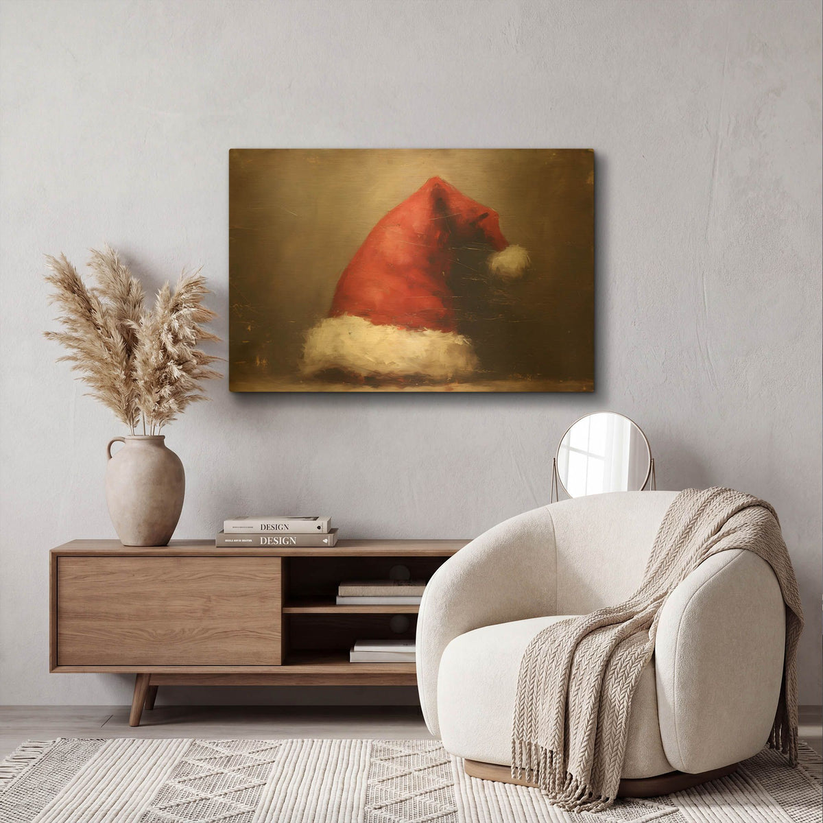 'Santa Hat' By Petals Prints Design Gold Metal Wall Art