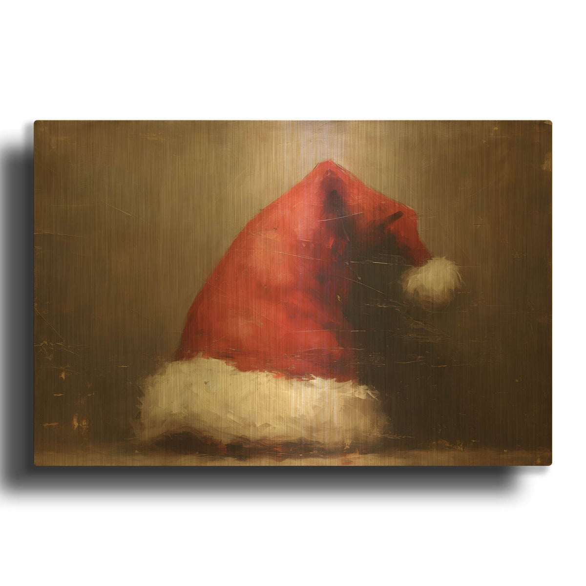 'Santa Hat' By Petals Prints Design Gold Metal Wall Art