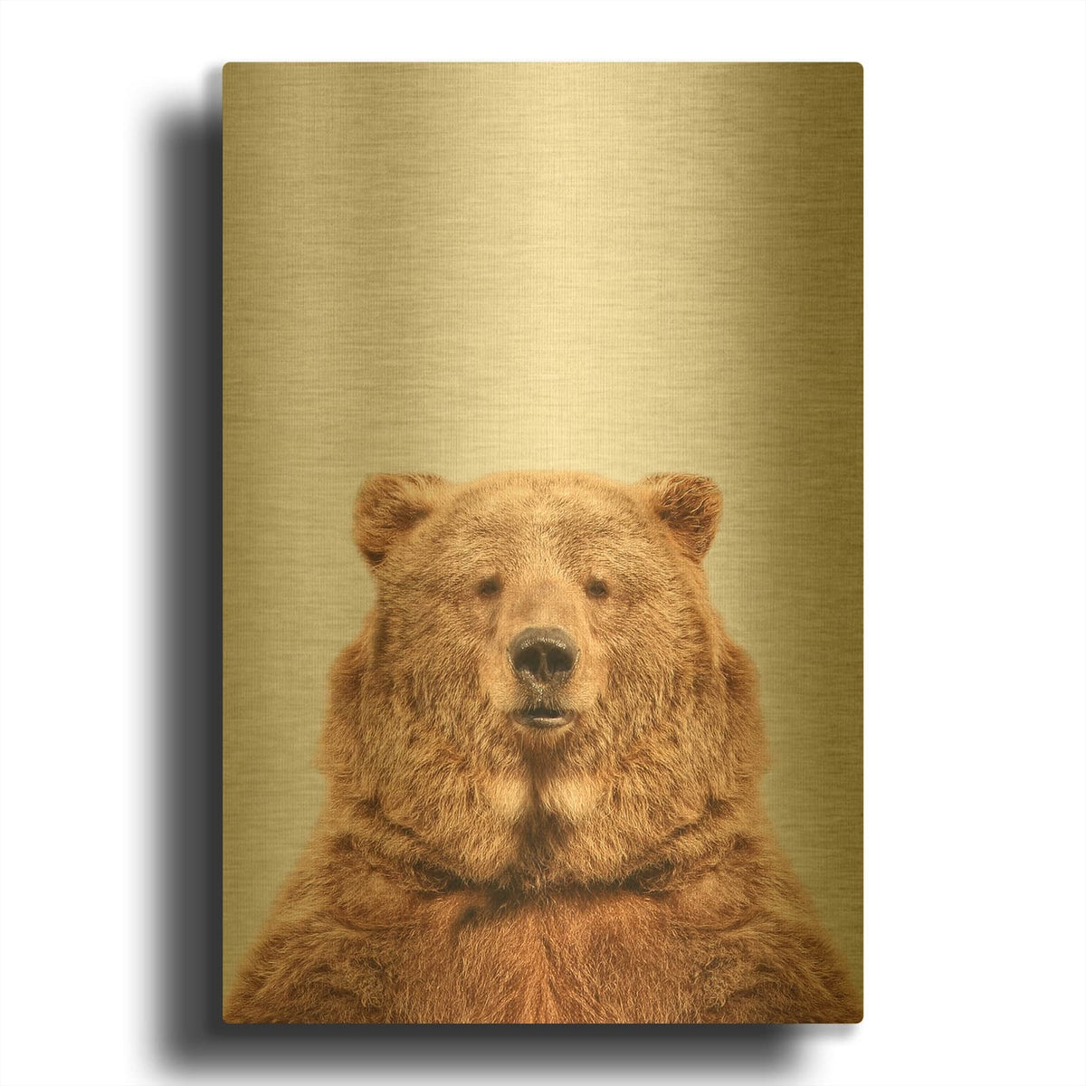 'Bear' By Tai Prints Gold Metal Wall Art