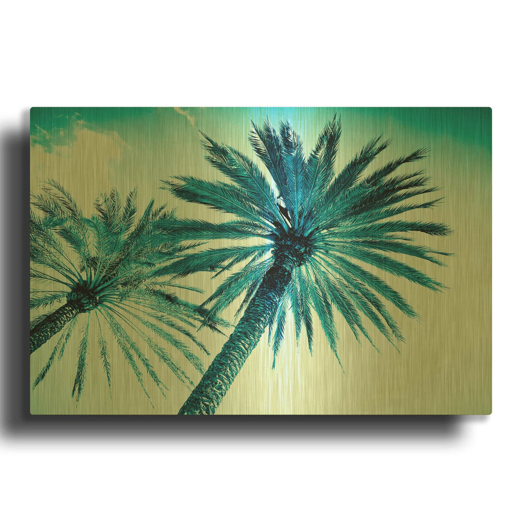 'Chic Palms' By Tai Prints Gold Metal Wall Art